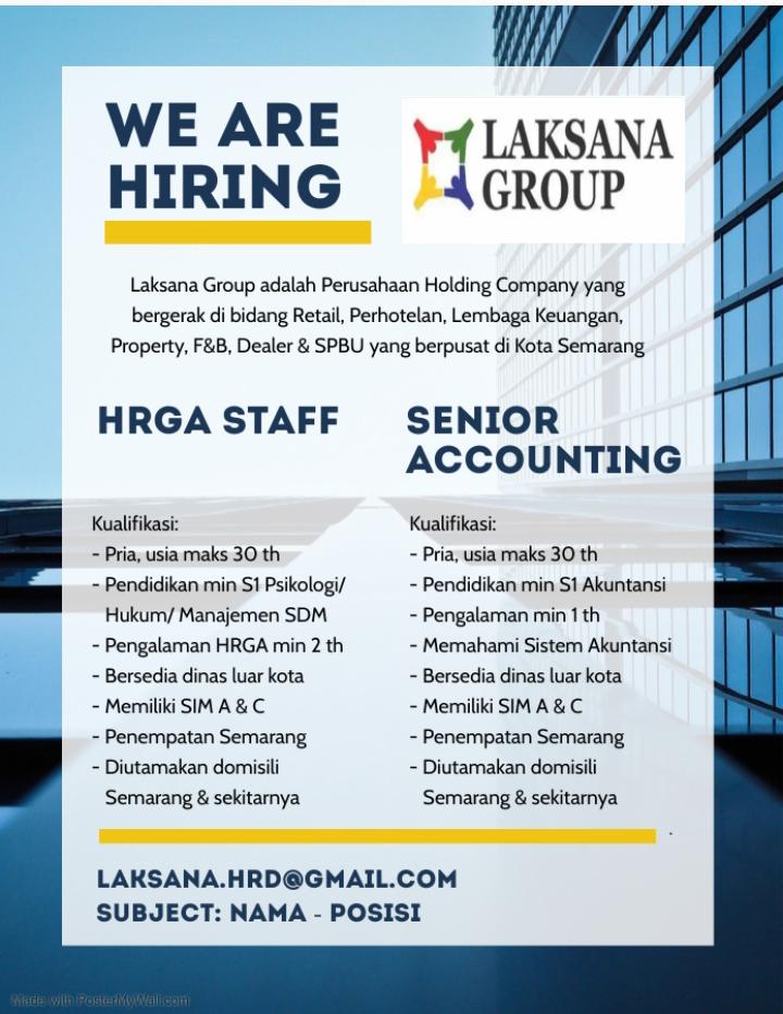 Lowongan Senior Accounting Di Laksana Group Semarang Deb Sv Ugm Ac Id